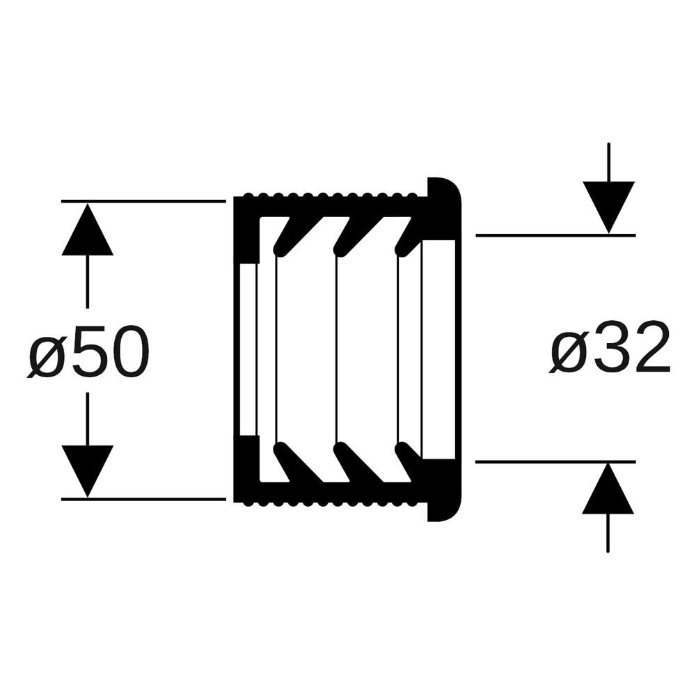 Geberit Manschette, DN 56, 32mm AD, 50mm ID, EPDM, 152689001... GEBERIT-152689001 4025416020714 (Abb. 6)