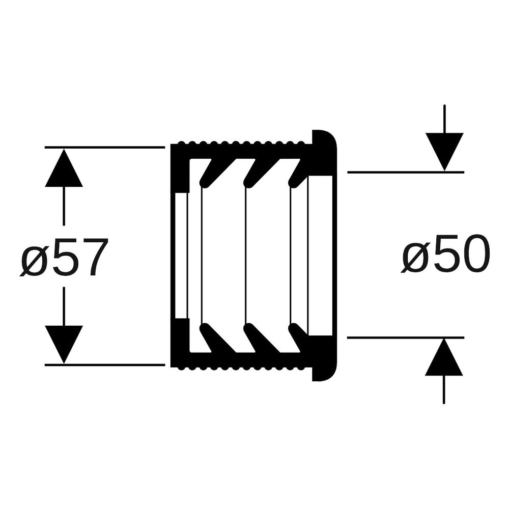 Geberit Manschette für Bidet und Waschtisch, EPDM, DN 60, 50mm, 57mm, 152693001... GEBERIT-152693001 4025416020950 (Abb. 6)