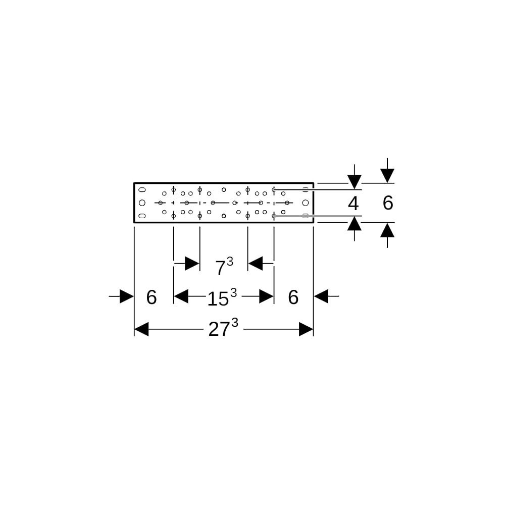 Geberit Montageplatte gerade, zweifach, Anschlussdistanz 7,3 cm oder 15,3 cm 1,0215,... GEBERIT-601737001 4025416041849 (Abb. 6)