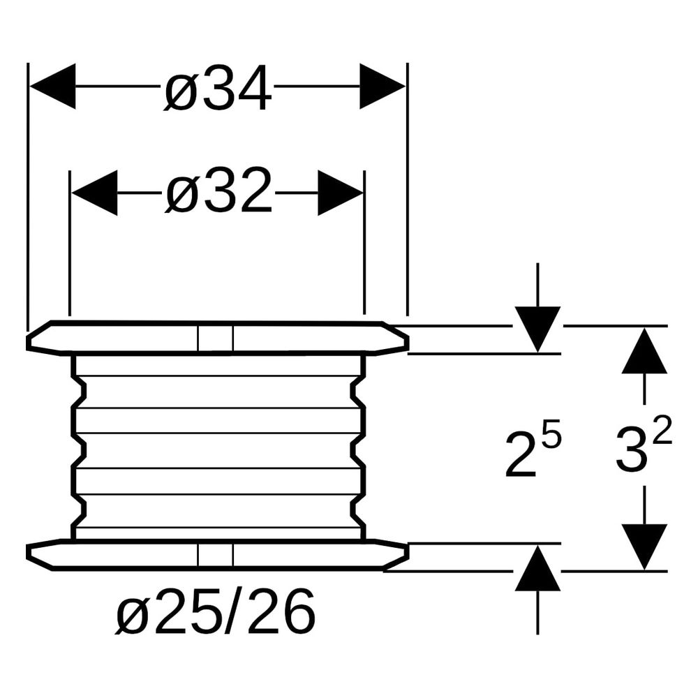 Geberit Rohrschelleneinlegeschale Mepla, di 25/26mm da 32mm, PP-C, 603702001... GEBERIT-603702001 4025416155560 (Abb. 9)
