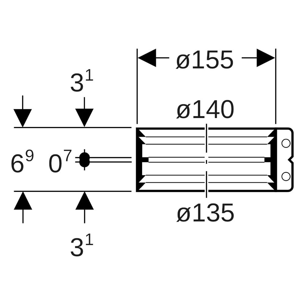 Geberit Übergangsspannverbinder, DN 125, 135x140mm, Edelstahl, 312140002... GEBERIT-312140002 4025410099402 (Abb. 6)