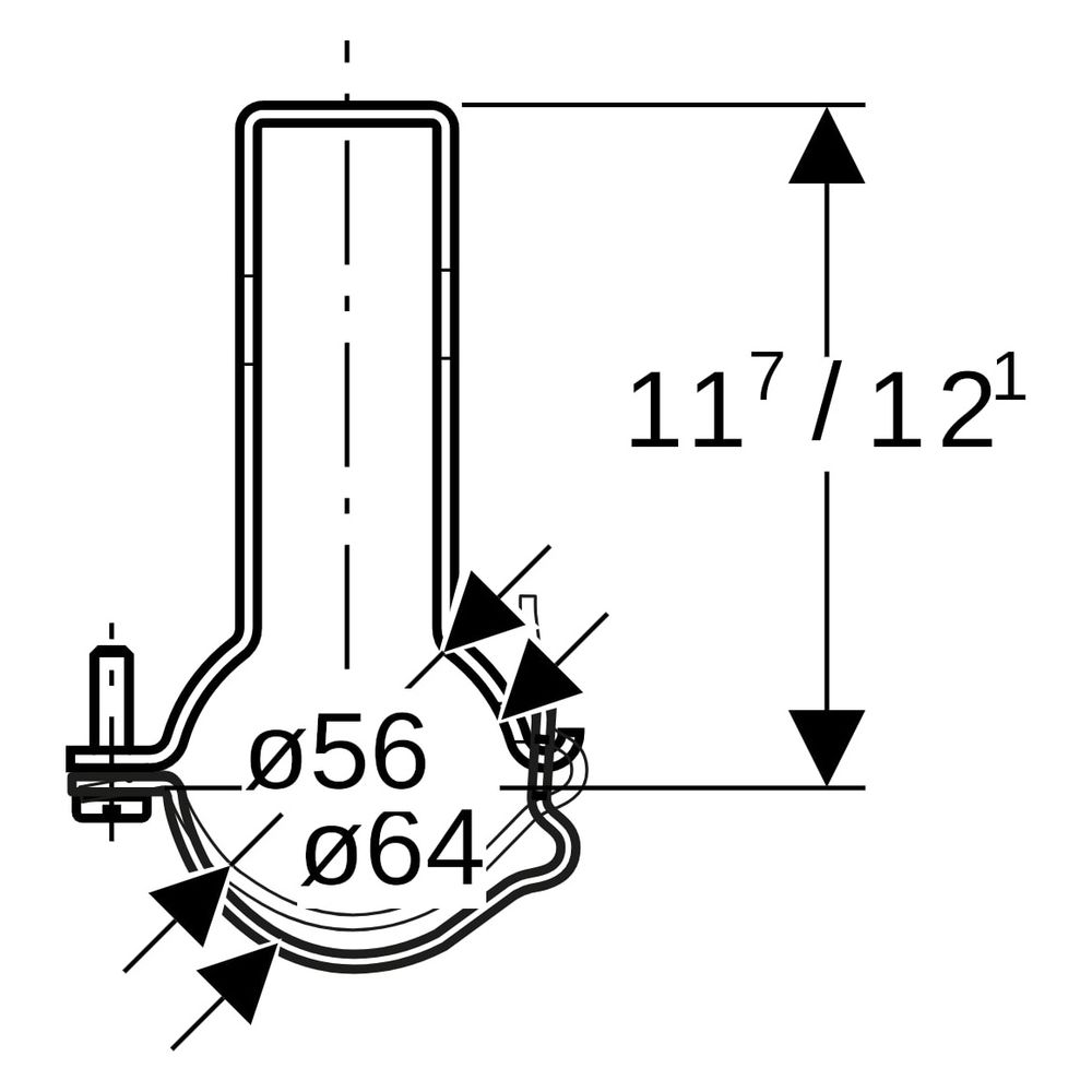 Geberit Pluvia Rohrschelle verstellbar, DN 56, Stahl, Zink, 363861001... GEBERIT-363861001 4025416025771 (Abb. 6)