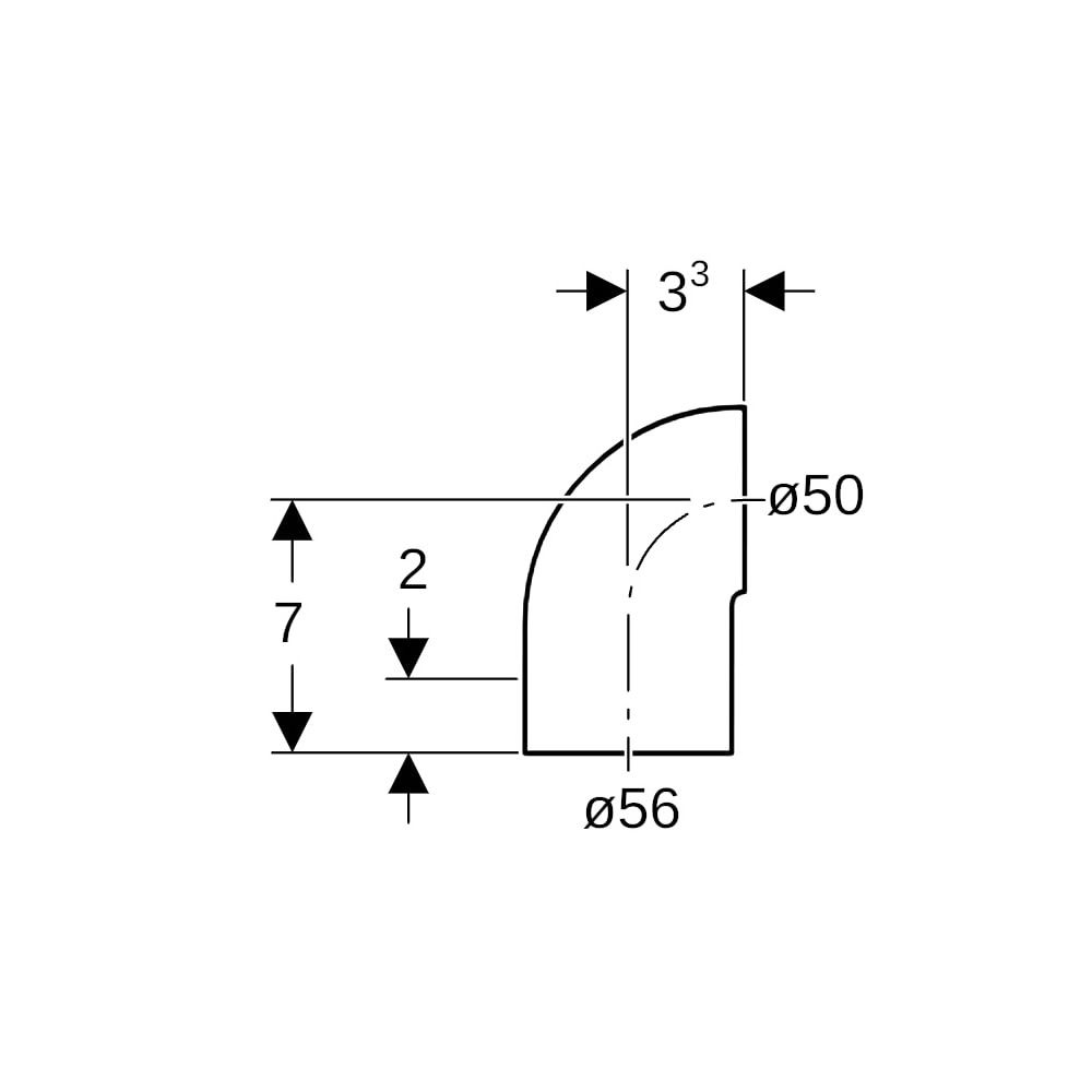 Geberit PE Bogen 90 Grad reduziert, mit langem Schenkel, kleinem Radius 90 Grad, Auß... GEBERIT-363062161 4025416024453 (Abb. 5)