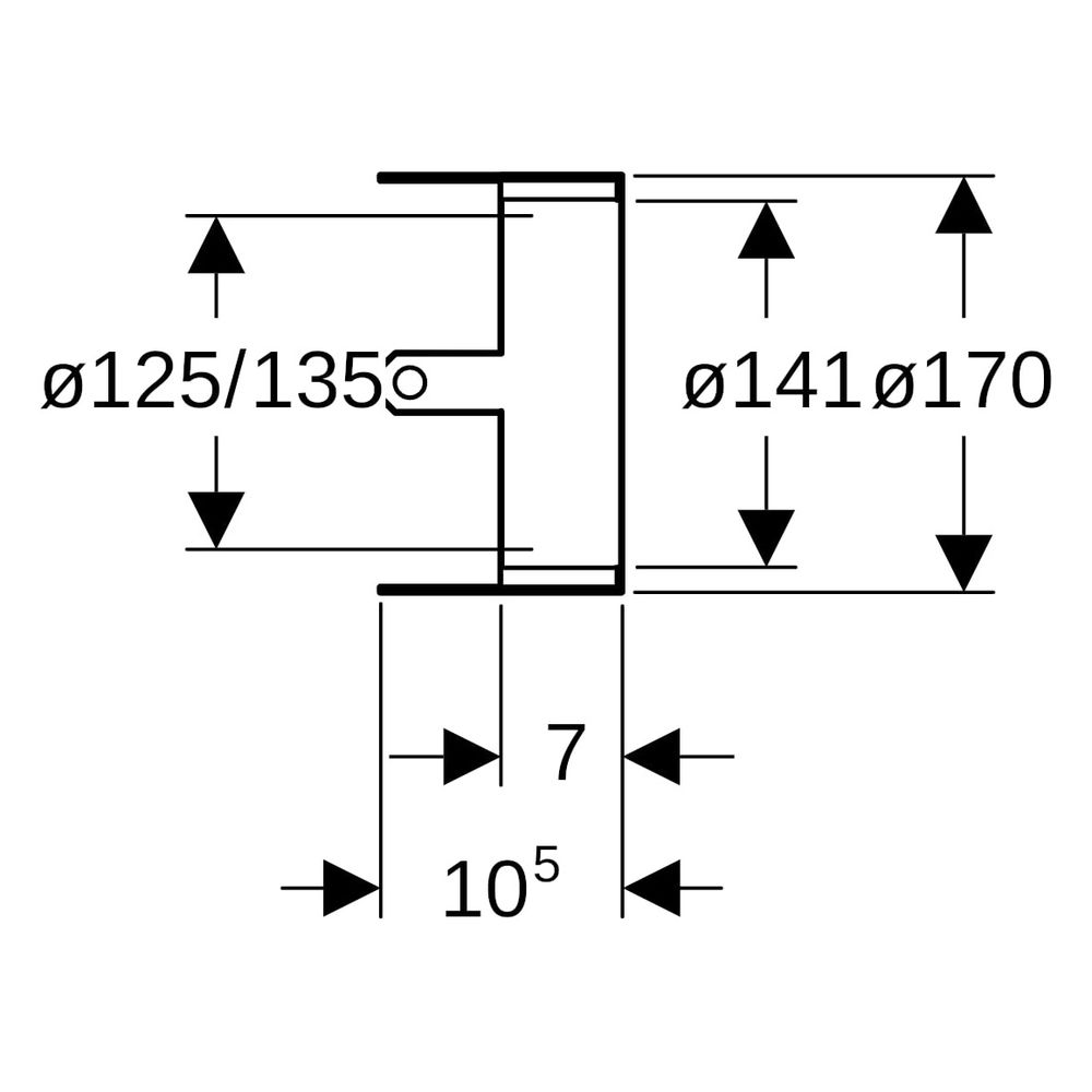 Geberit Rohrschott 90 Plus EN, DN 125, 125/135mm, Edelstahl, 348334002... GEBERIT-348334002 4025410904485 (Abb. 7)