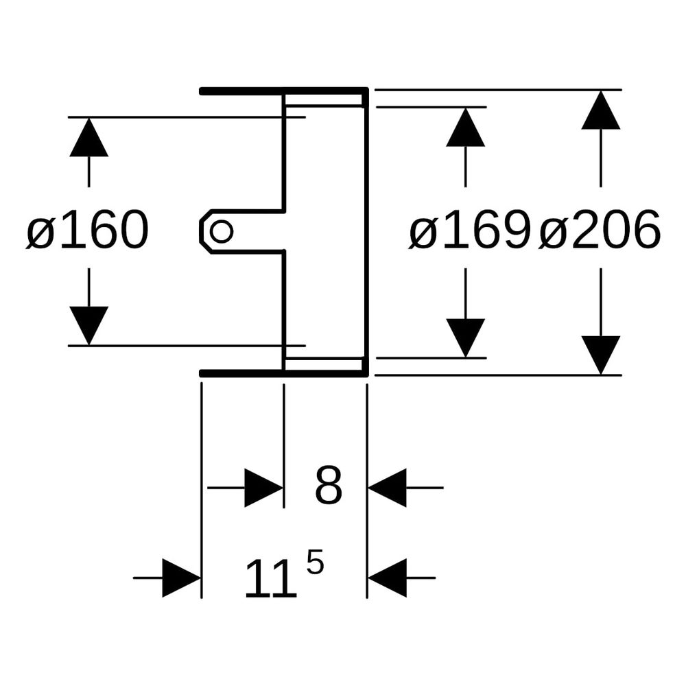 Geberit Rohrschott 90 Plus EN, DN 150, 160mm, Edelstahl, 348335002... GEBERIT-348335002 4025410904492 (Abb. 7)