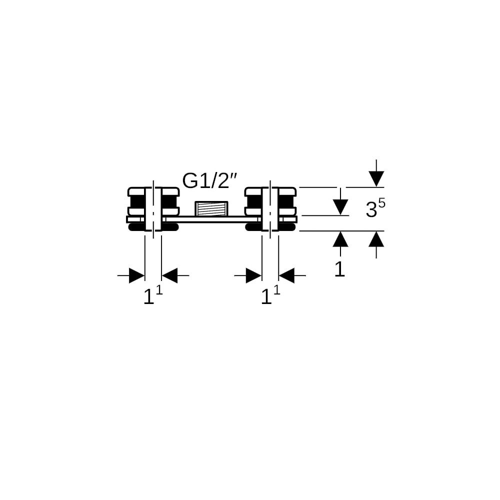 Geberit Set Grundplatte rechteckig, Zweiloch, mit Gewindemuffe... GEBERIT-359146261 4025416438823 (Abb. 7)