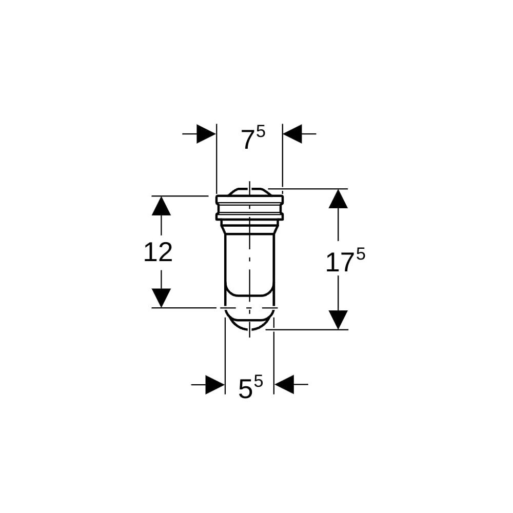 Geberit Schneckengeruchsverschluss für Urinal, mit Montagezubehör, Abgang horizontal... GEBERIT-152942111 4025416322252 (Abb. 6)