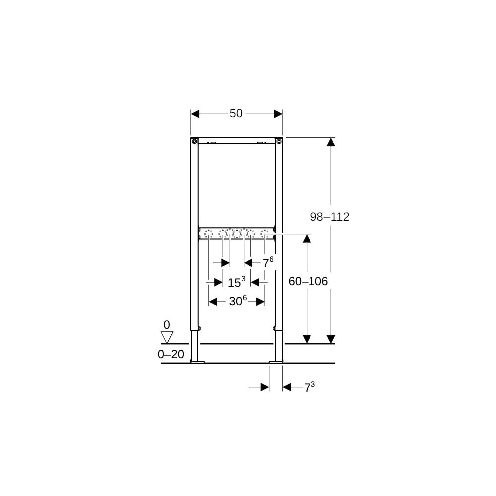 Geberit Duofix Element für Dusche, Badewanne, 98-112cm, für Trockenbau, Wandarmatur ... GEBERIT-111740001 4025416448433 (Abb. 6)