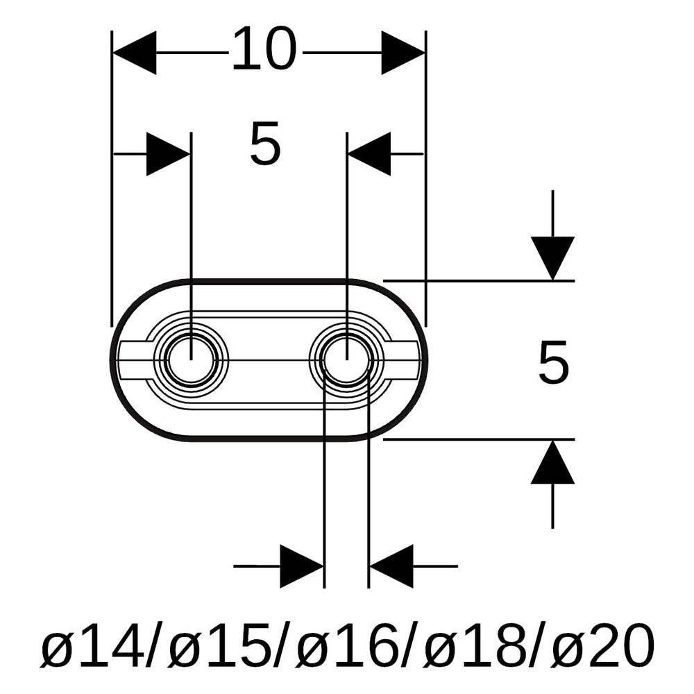 Geberit Doppelrosette, 14/15/16/18/20mm, PS, Reinweiß, 611610BM1... GEBERIT-611610BM1 4025416363255 (Abb. 7)