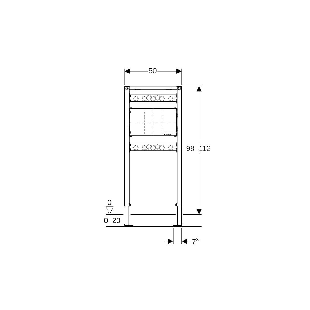 Geberit Duofix Element für Dusche, Badewanne 98-112cm, für Trockenbau, Wandarmatur U... GEBERIT-111780001 4025416333951 (Abb. 6)