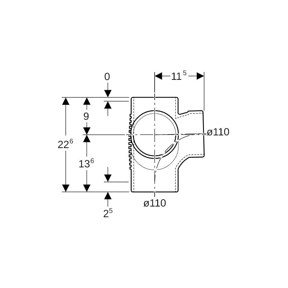 Geberit Silent db20 Bogeneckabzweig 88,5 Grad d 110mm, d1 110mm... GEBERIT-310083141 4025416544913 (Abb. 7)