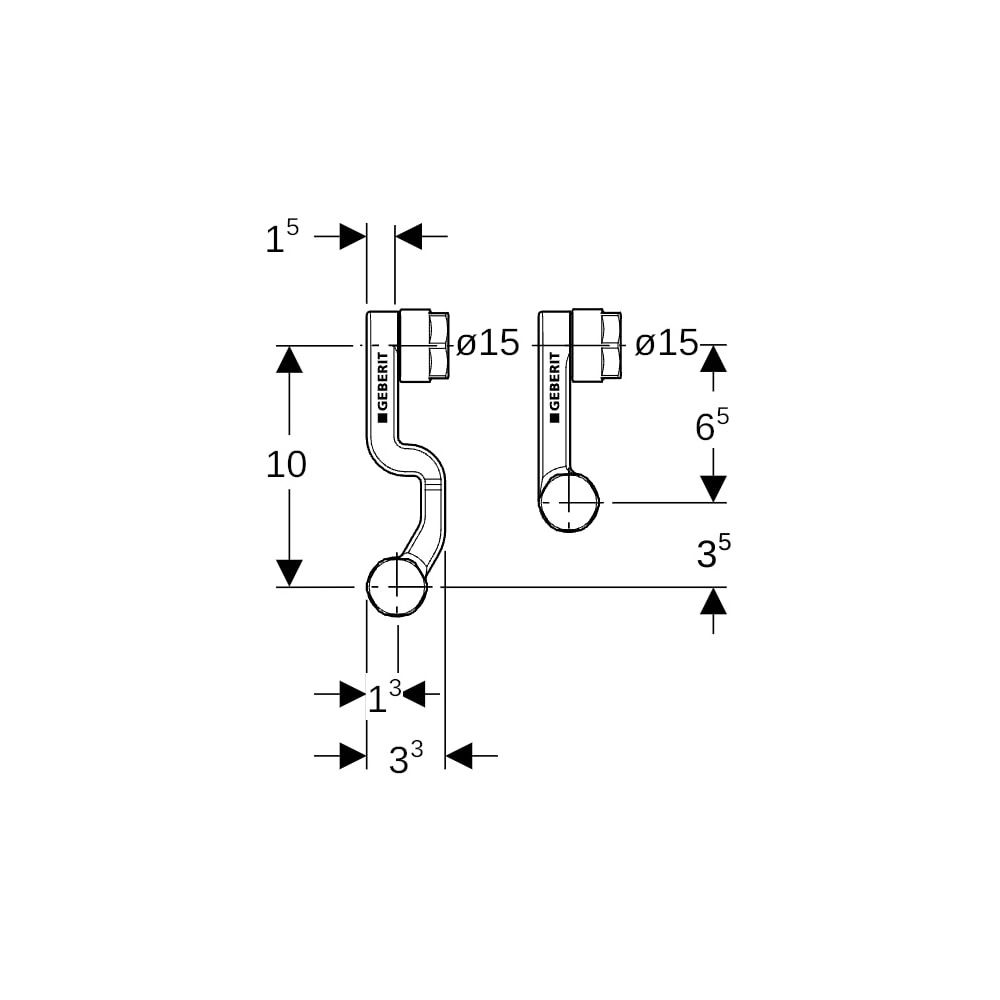 Geberit Mepla Set Anschluss-Endstücke für Vor-/Rücklauf, Anschlussverschraubung für ... GEBERIT-611364227 4025410584984 (Abb. 7)