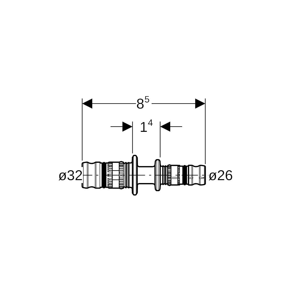 Geberit Mepla Reduktion PVDF, d 32mm, d1 26mm... GEBERIT-624652005 4025416678496 (Abb. 5)
