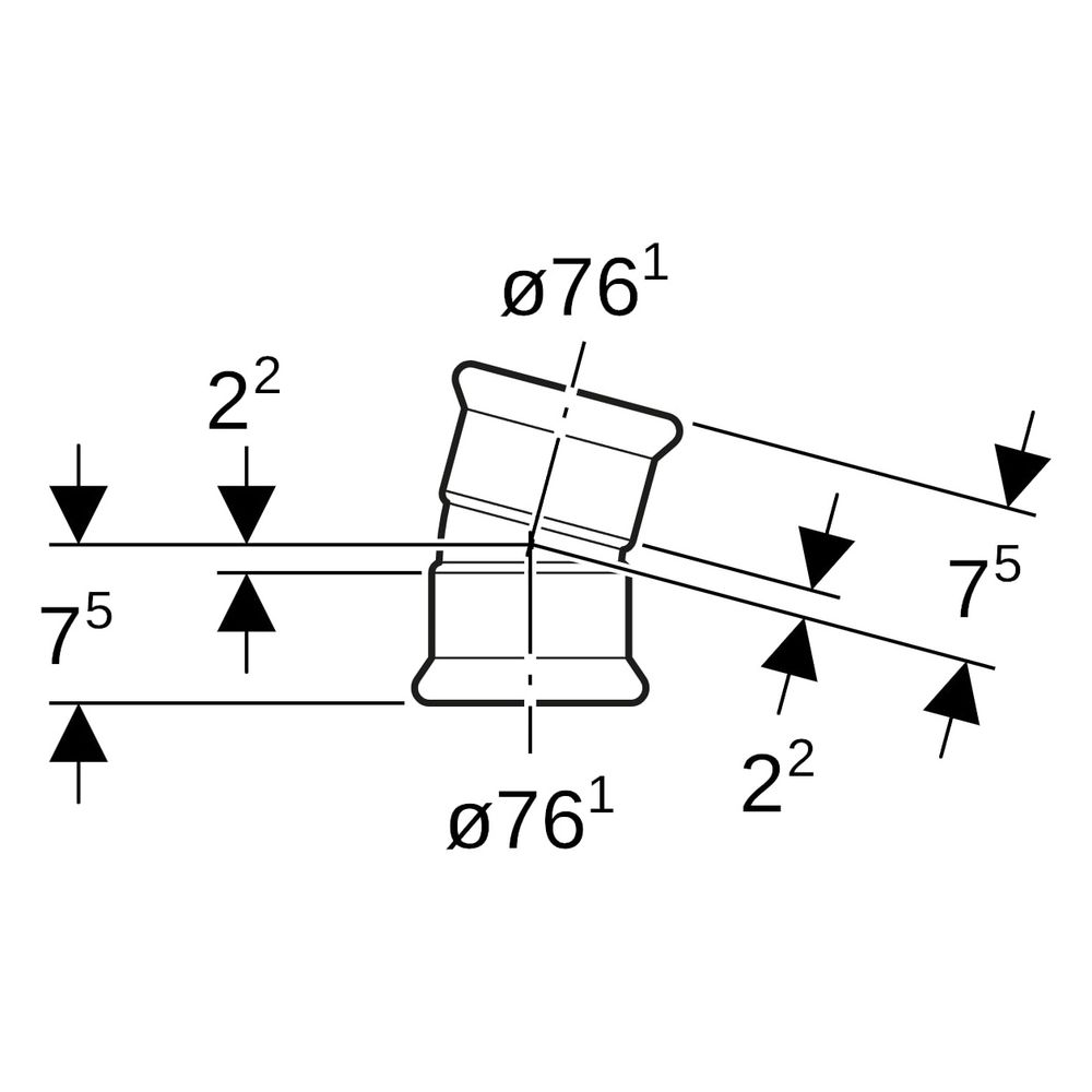 Geberit Bogen Mapress, 15 Grad, DN 65, 76,1mm, Edelstahl, 36108... GEBERIT-36108 4024723361084 (Abb. 8)