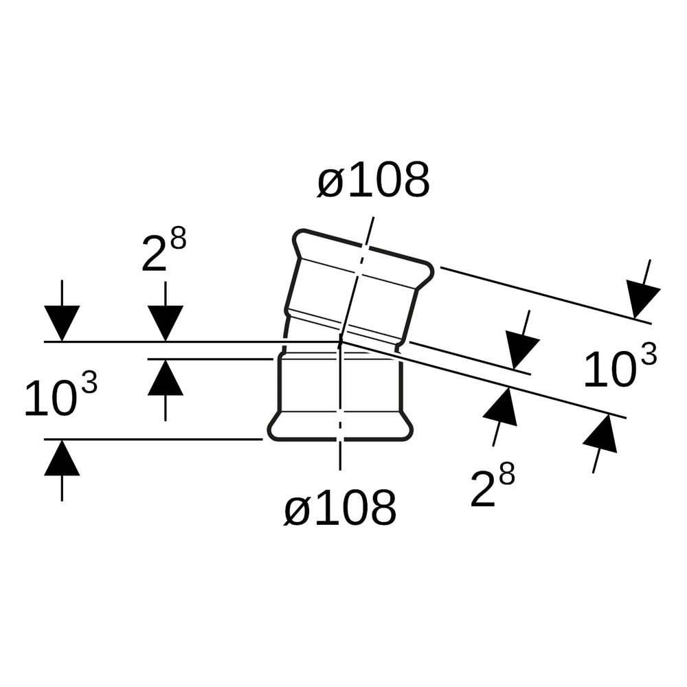 Geberit Mapress Bogen, 15 Grad, 108mm, CrNiMo-Stahl, Edelstahl, 36110... GEBERIT-36110 4024723361107 (Abb. 8)
