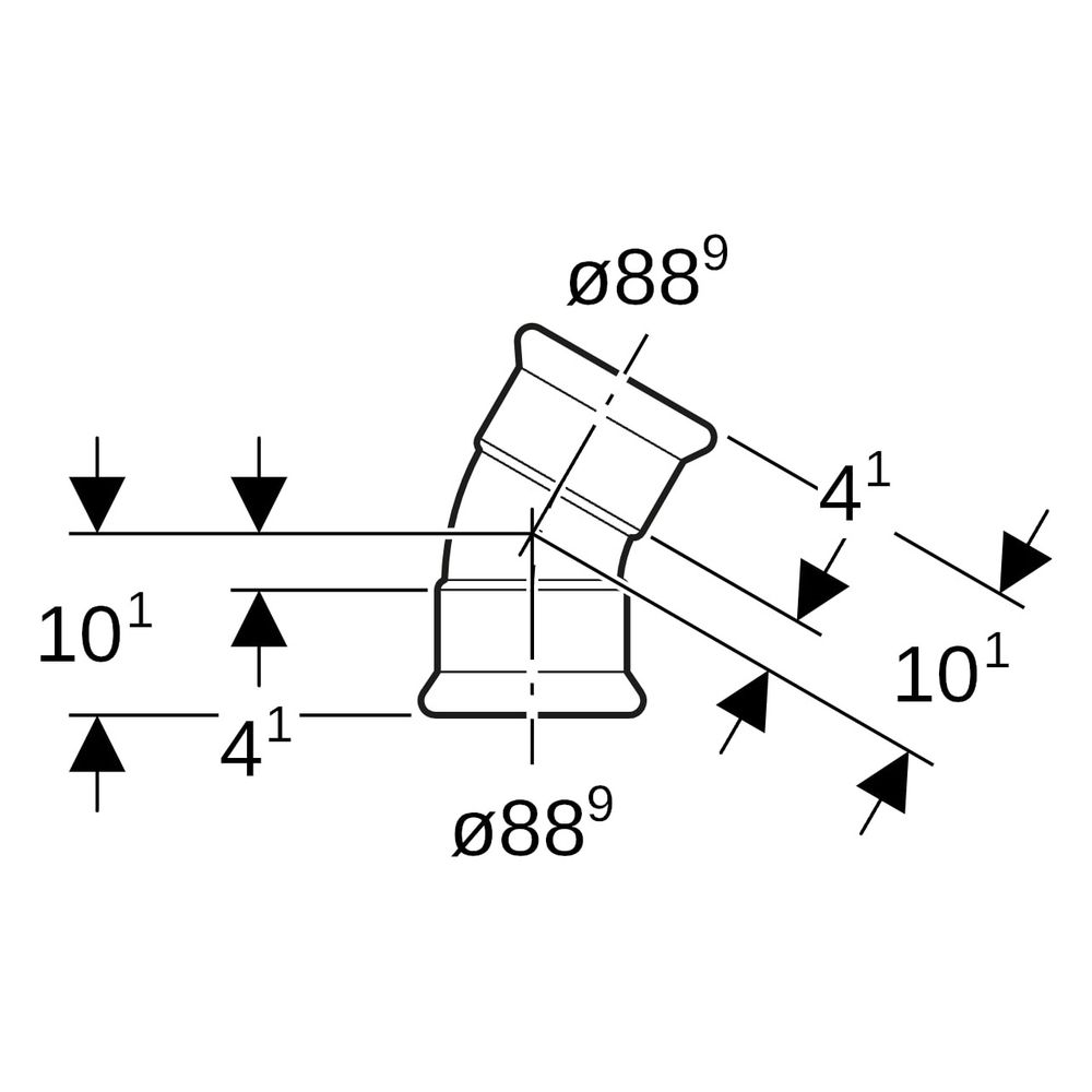 Geberit Mapress Bogen 30 Grad, DN 80, 88,9mm, Edelstahl, 36129... GEBERIT-36129 4024723361299 (Abb. 8)