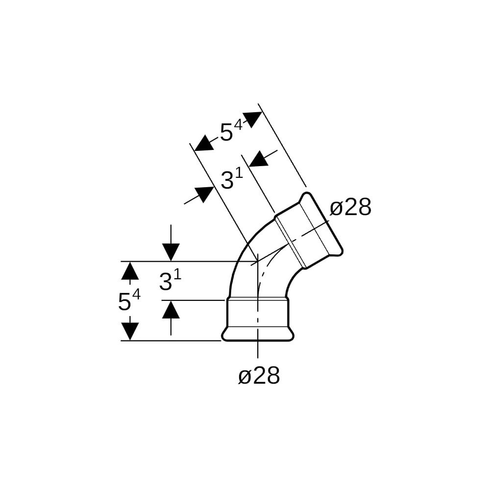 Geberit Mapress Edelstahl Bogen 60 Grad, Außendurchmesser 28mm... GEBERIT-36164 4024723361640 (Abb. 5)