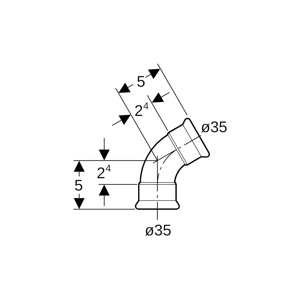 Geberit Mapress Edelstahl Bogen 60 Grad, Außendurchmesser 35mm... GEBERIT-36165 4024723361657 (Abb. 5)