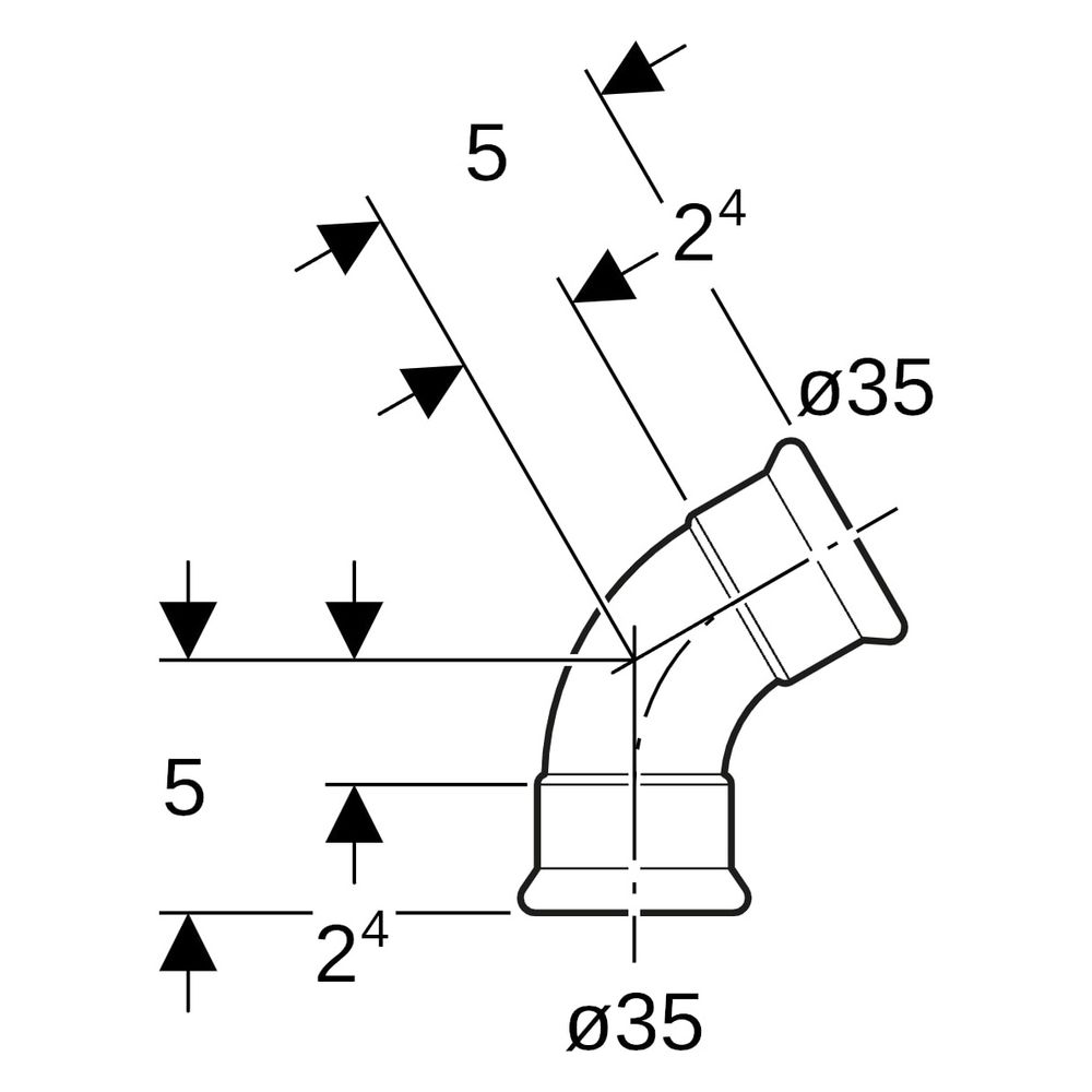 Geberit Bogen Mapress, DN 32, 35mm, Edelstahl, 1.4401, 36165... GEBERIT-36165 4024723361657 (Abb. 8)