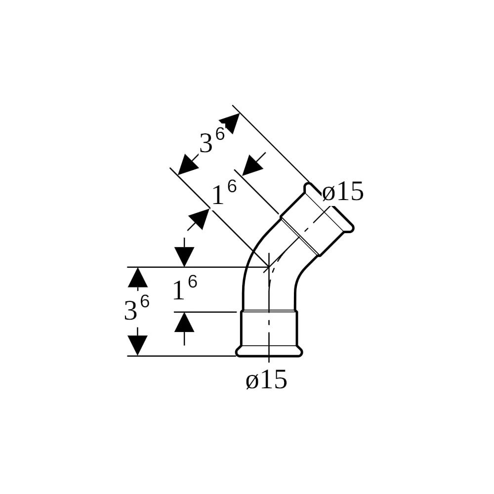 Geberit Mapress C-Stahl Bogen 45 Grad, Außendurchmesser 15mm... GEBERIT-20602 4024723206026 (Abb. 5)