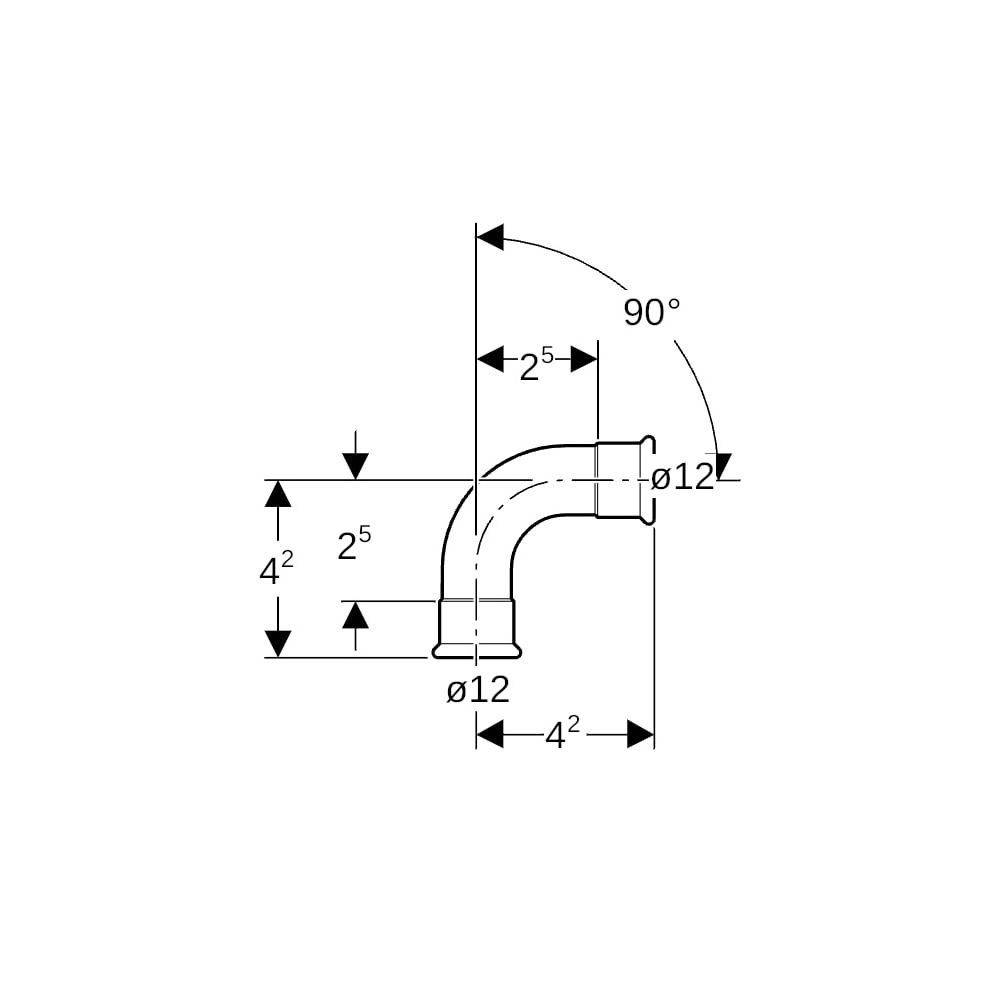 Geberit Mapress C-Stahl Bogen 90 Grad, Außendurchmesser 12mm... GEBERIT-20101 4024723201014 (Abb. 5)