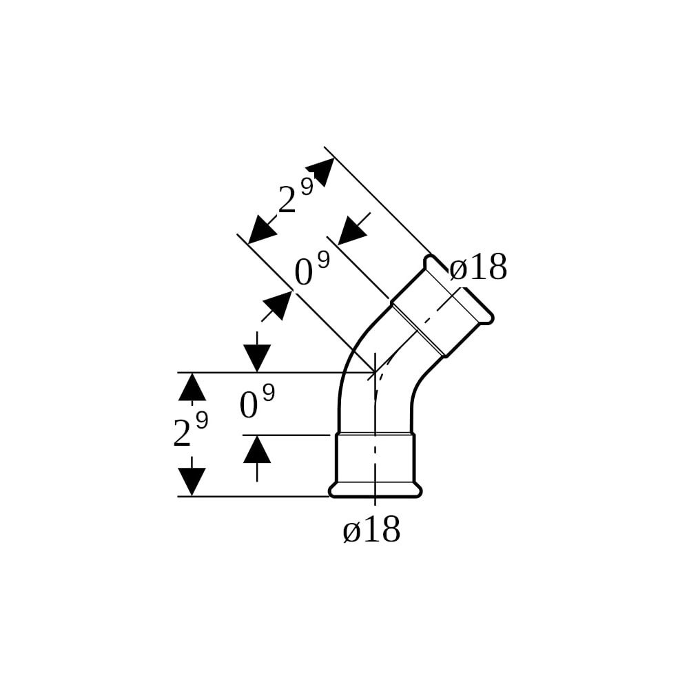 Geberit Mapress Kupfer Bogen 45 Grad, Außendurchmesser 18mm... GEBERIT-60603 4024723606031 (Abb. 5)