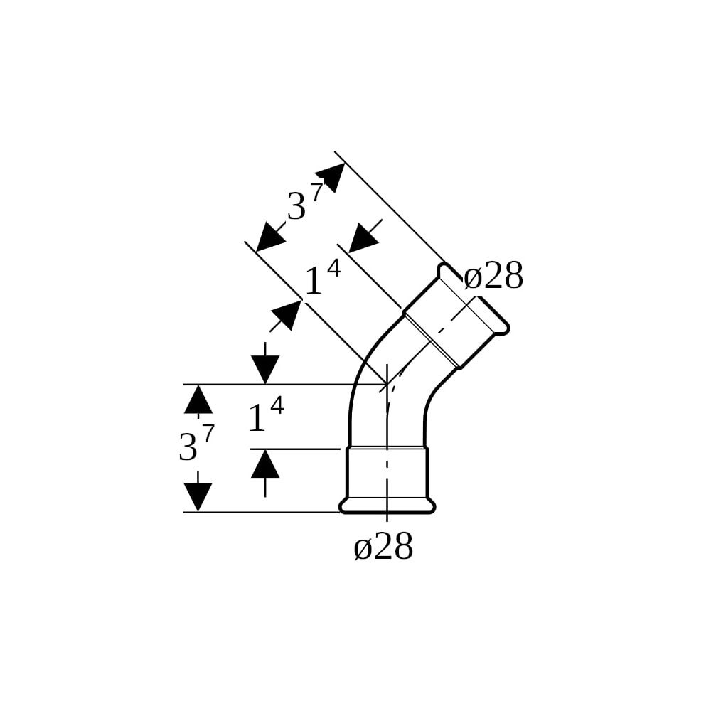 Geberit Mapress Kupfer Bogen 45 Grad, Außendurchmesser 28mm... GEBERIT-60605 4024723606055 (Abb. 5)