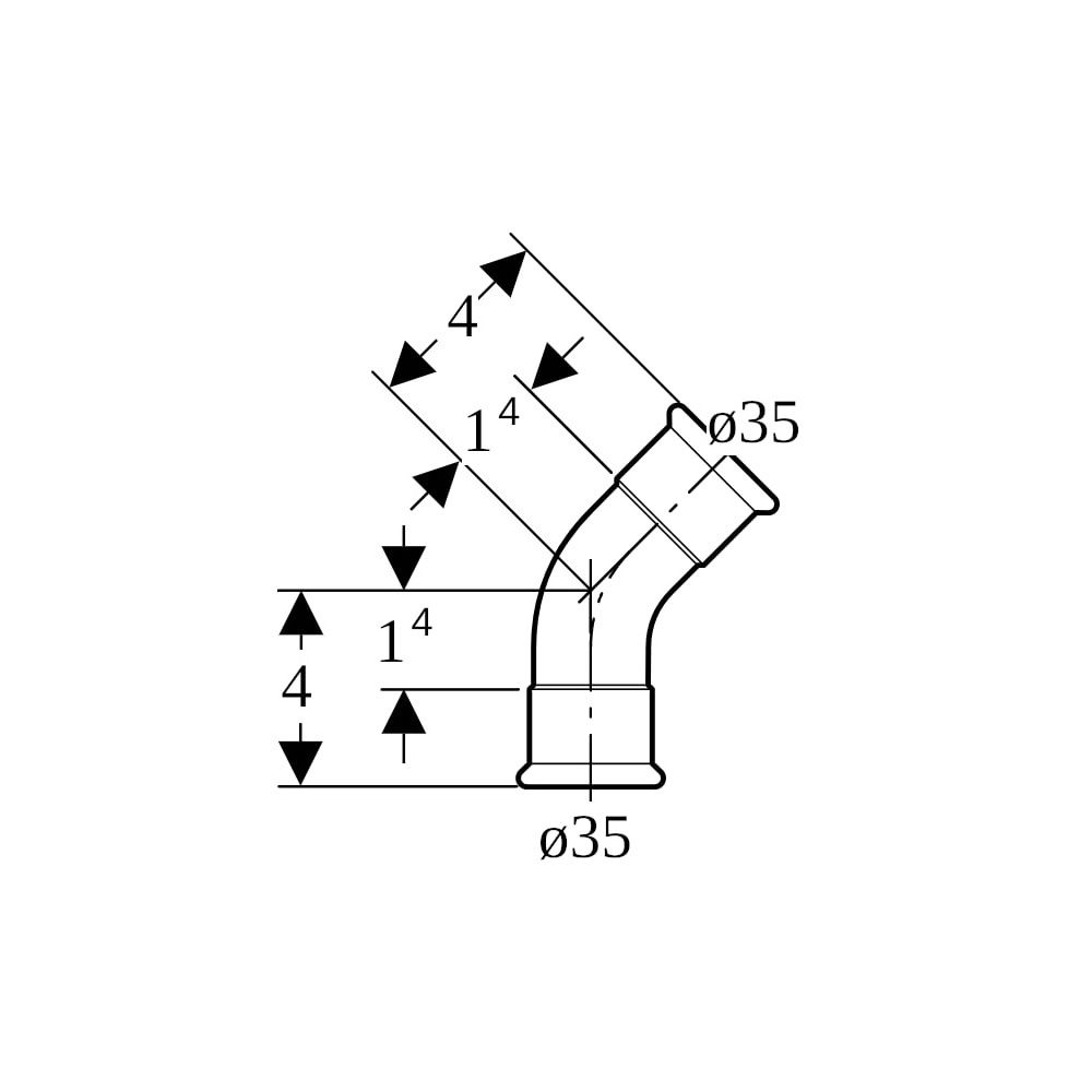 Geberit Mapress Kupfer Bogen 45 Grad, Außendurchmesser 35mm... GEBERIT-60606 4024723606062 (Abb. 5)