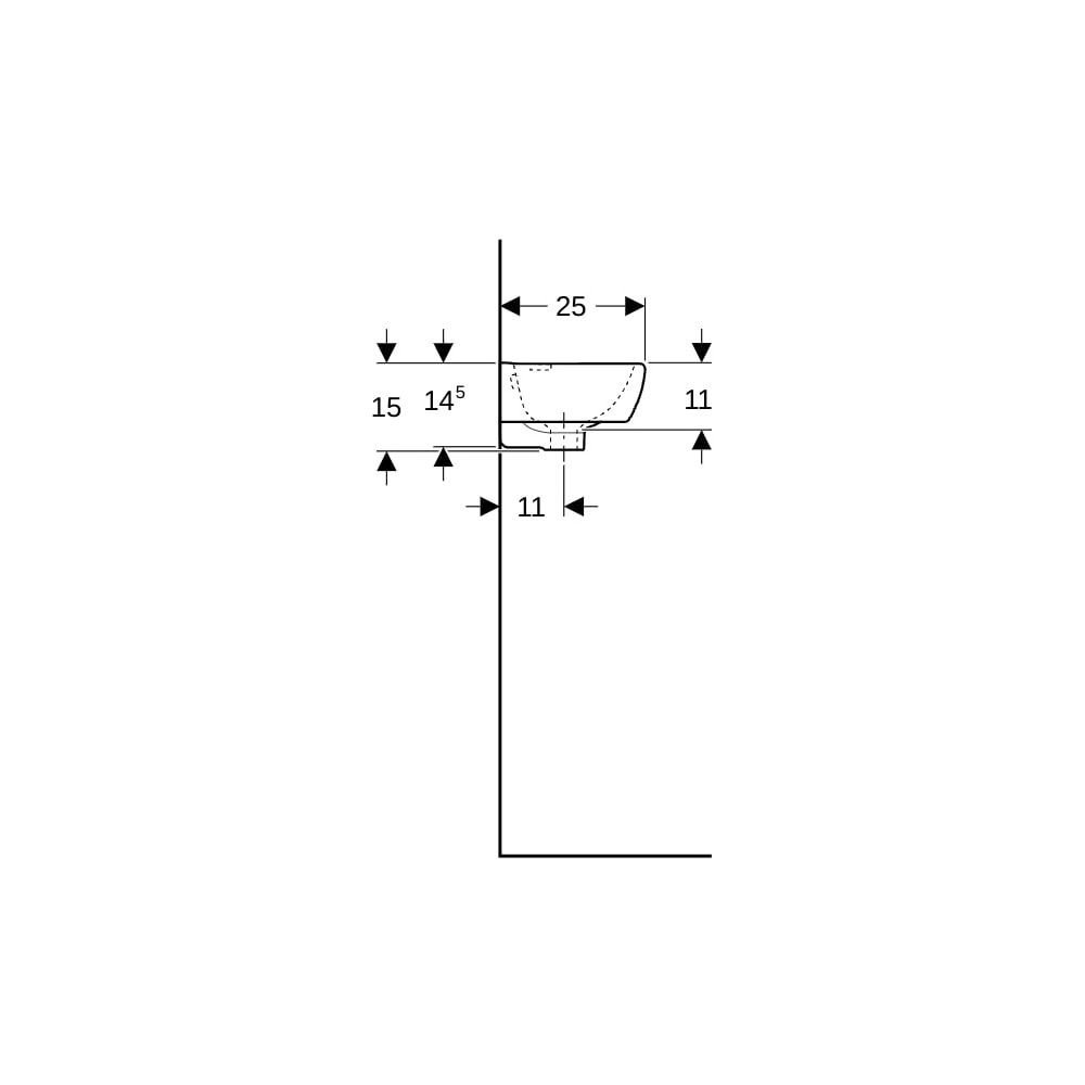 Geberit Renova Compact Handwaschbecken Ablagefl. li verk. Ausladung 45x145x25cm HL r... GEBERIT-501730018 4025410870131 (Abb. 9)