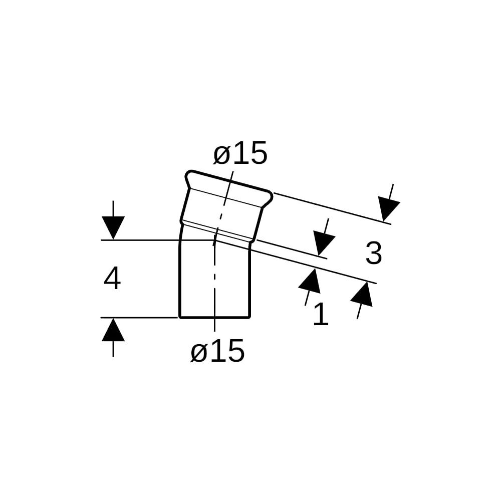 Geberit Mapress Edelstahl Bogen mit Einschubende 15 Grad, Außendurchmesser 15mm... GEBERIT-36111 4024723361114 (Abb. 5)