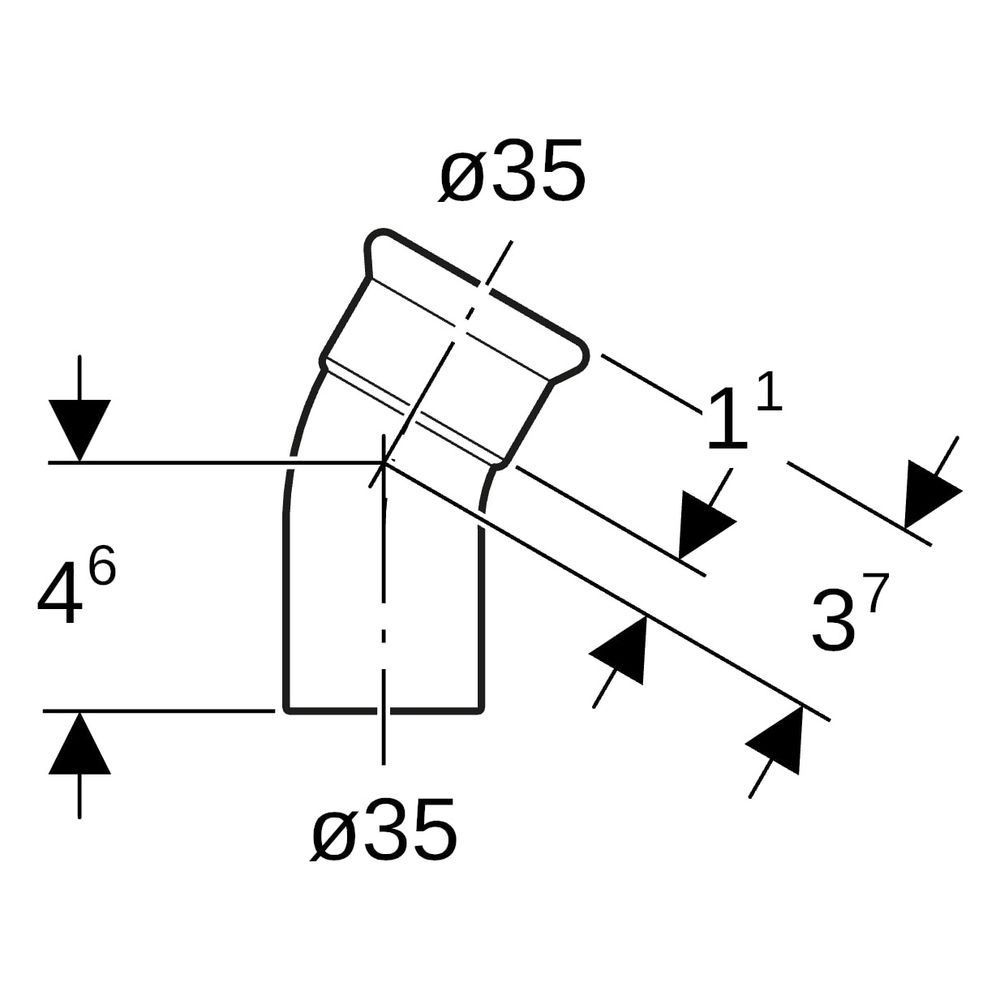 Geberit Mapress Edelstahl Bogen mit Einschubende 30 Grad, Außendurchmesser 35mm... GEBERIT-36135 4024723361350 (Abb. 8)