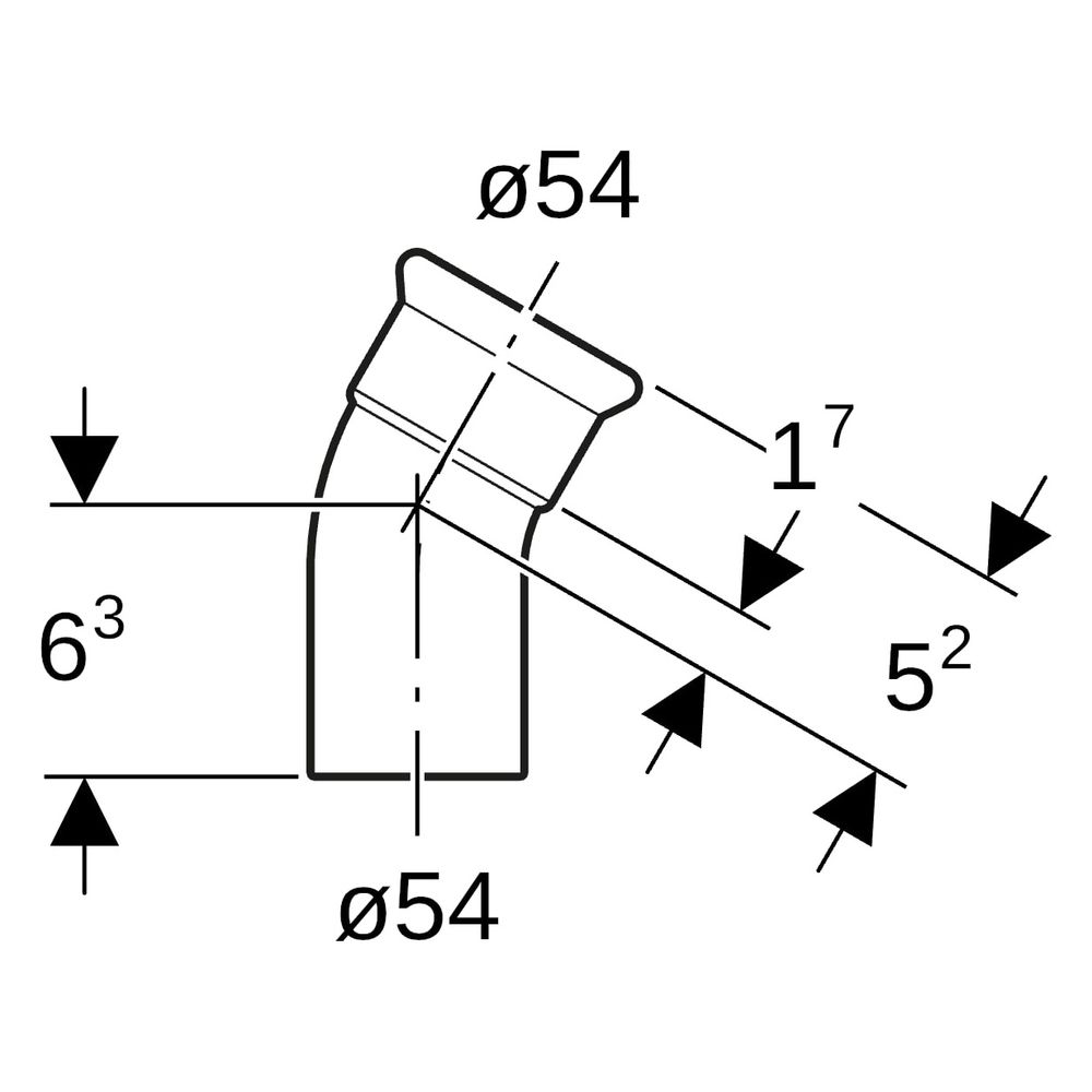 Geberit Mapress Edelstahl Bogen mit Einschubende 30 Grad, Außendurchmesser 54mm... GEBERIT-36137 4024723361374 (Abb. 8)