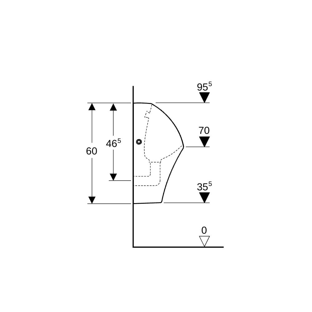 Geberit Narva Urinal wasserlos, Abgang nach hinten oder unten... GEBERIT-501657008 4025410950888 (Abb. 9)