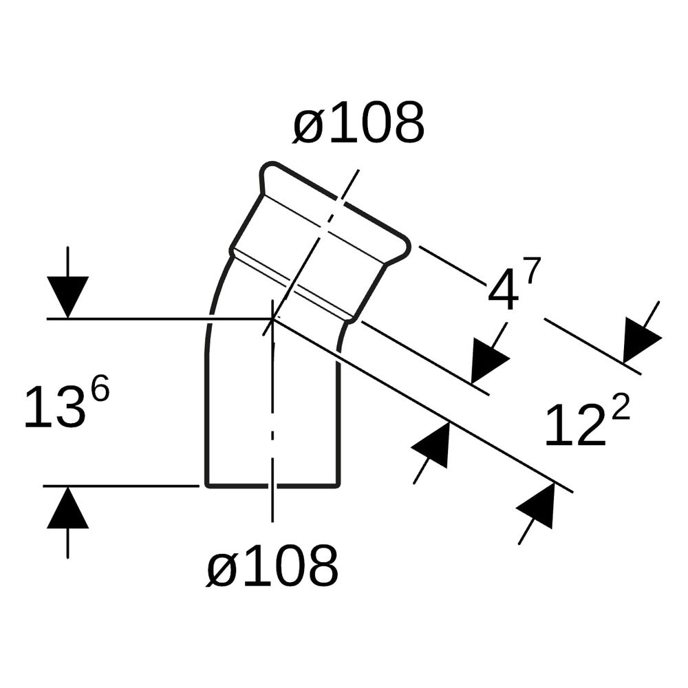 Geberit Mapress Edelstahl Bogen mit Einschubende 30 Grad, Außendurchmesser 108mm... GEBERIT-36140 4024723361404 (Abb. 8)