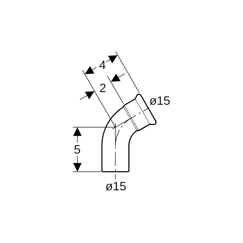Geberit Mapress Edelstahl Bogen mit Einschubende 60 Grad, Außendurchmesser 15mm... GEBERIT-36171 4024723361718 (Abb. 5)