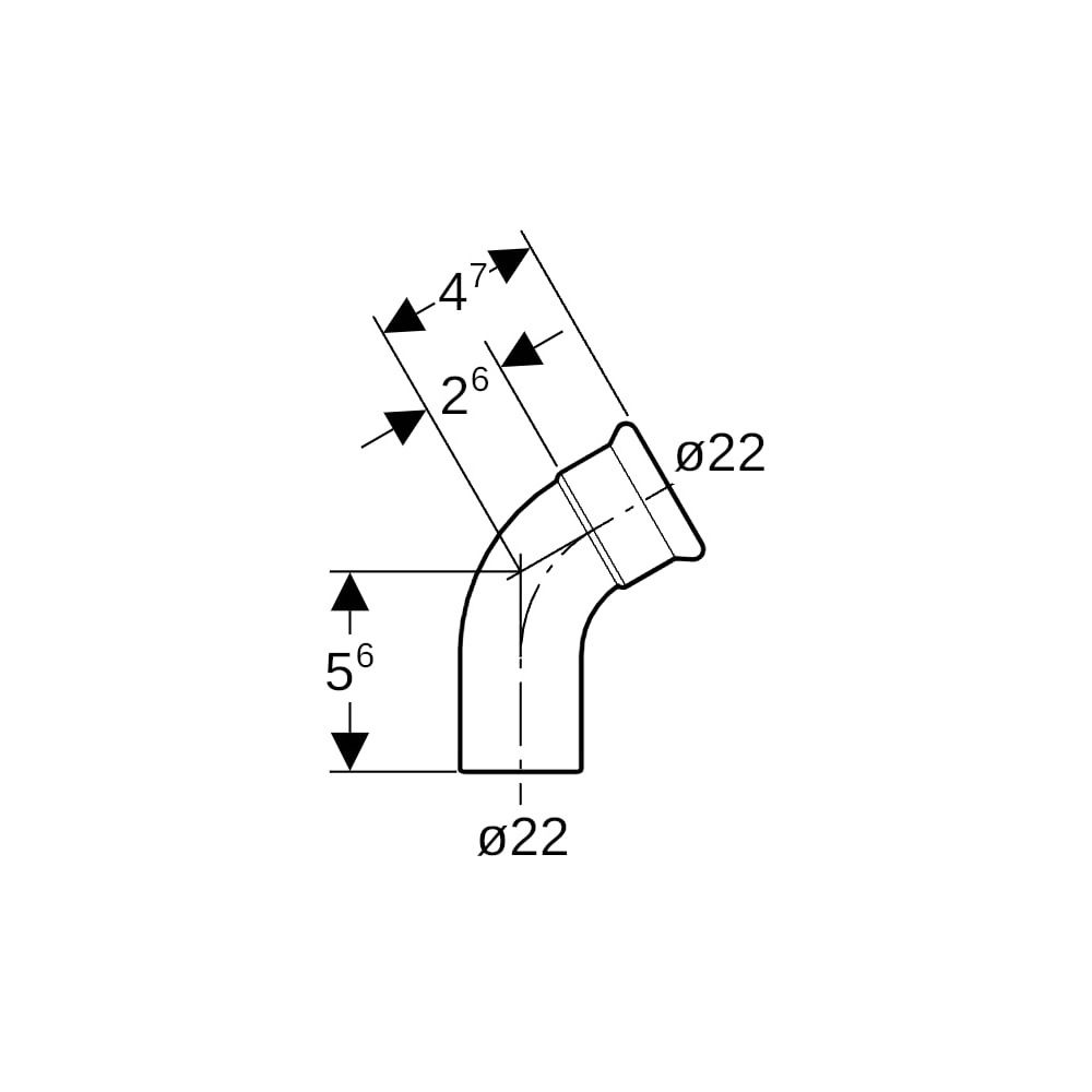 Geberit Mapress Edelstahl Bogen mit Einschubende 60 Grad, Außendurchmesser 22mm... GEBERIT-36173 4024723361732 (Abb. 5)