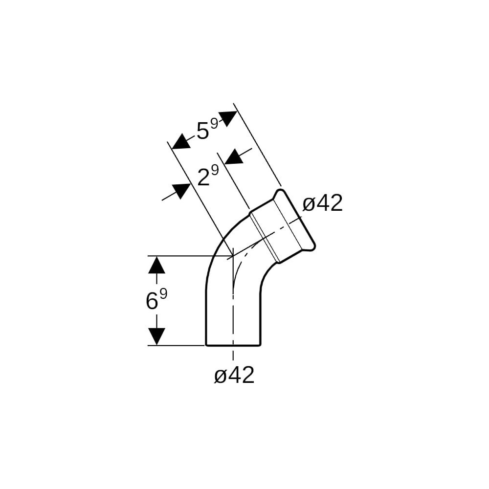 Geberit Mapress Edelstahl Bogen mit Einschubende 60 Grad, Außendurchmesser 42mm... GEBERIT-36176 4024723361763 (Abb. 5)