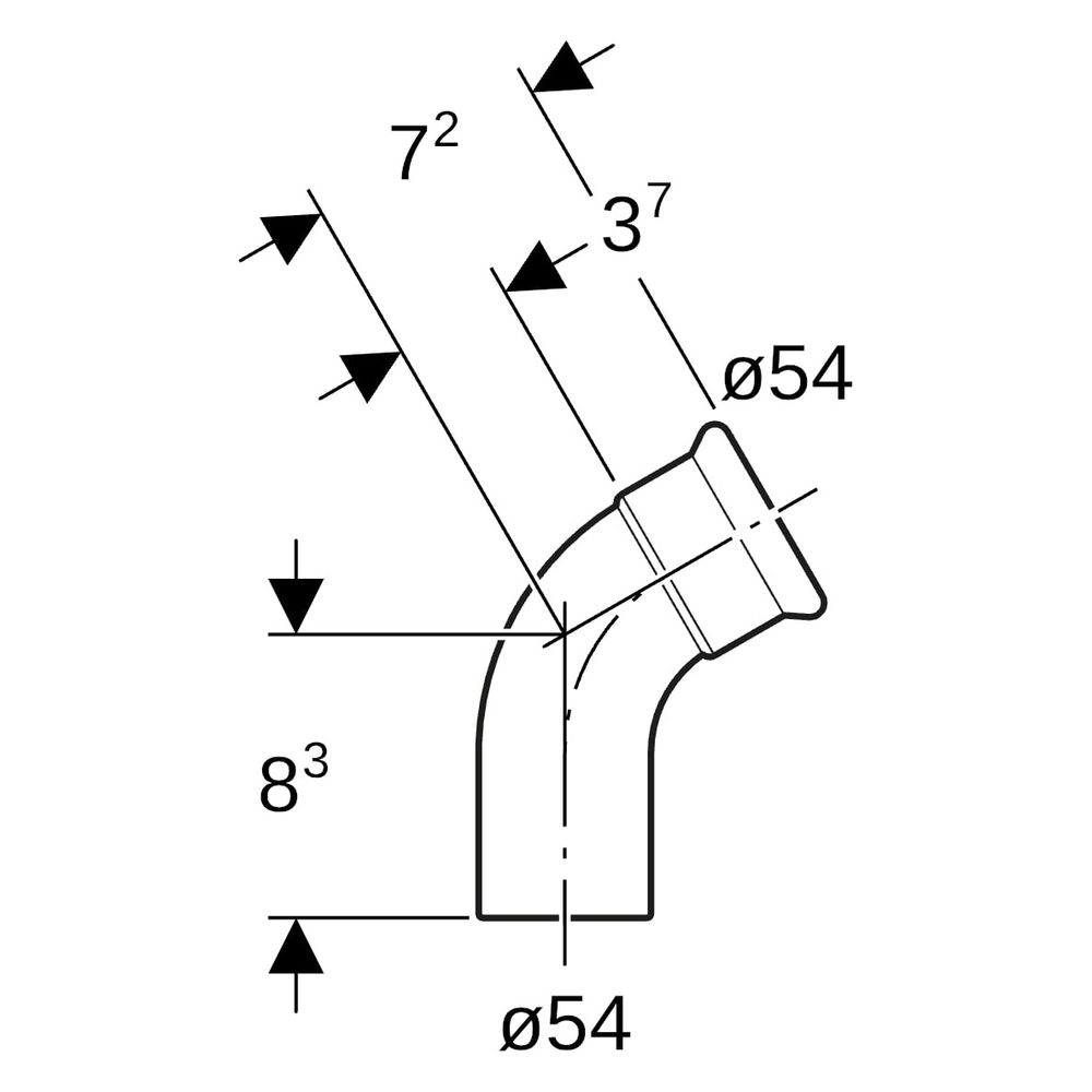 Geberit Mapress Edelstahl Bogen mit Einschubende 60 Grad, Außendurchmesser 54mm... GEBERIT-36177 4024723361770 (Abb. 8)