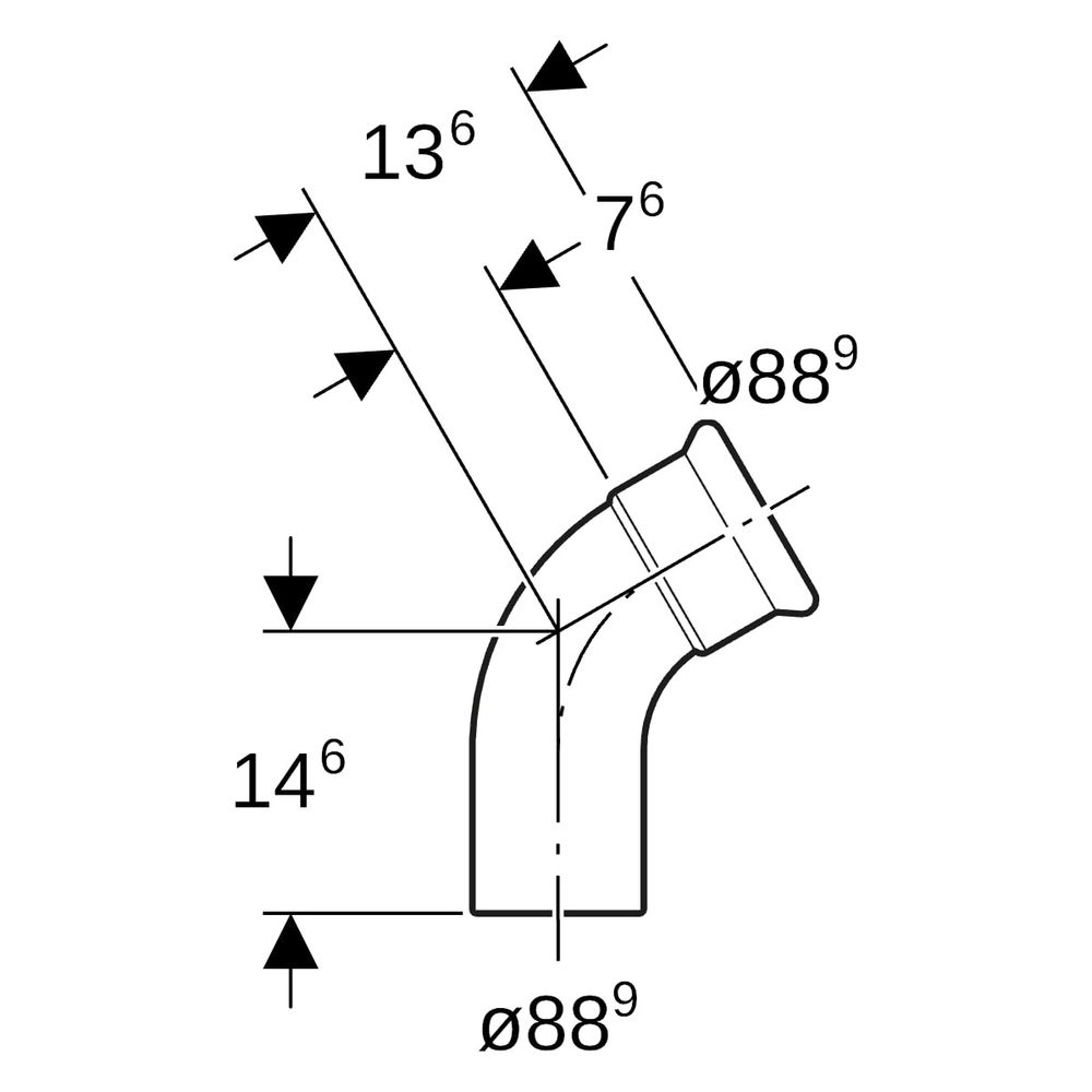 Geberit Mapress Edelstahl Bogen mit Einschubende 60 Grad, Außendurchmesser 88,9mm... GEBERIT-36179 4024723361794 (Abb. 8)
