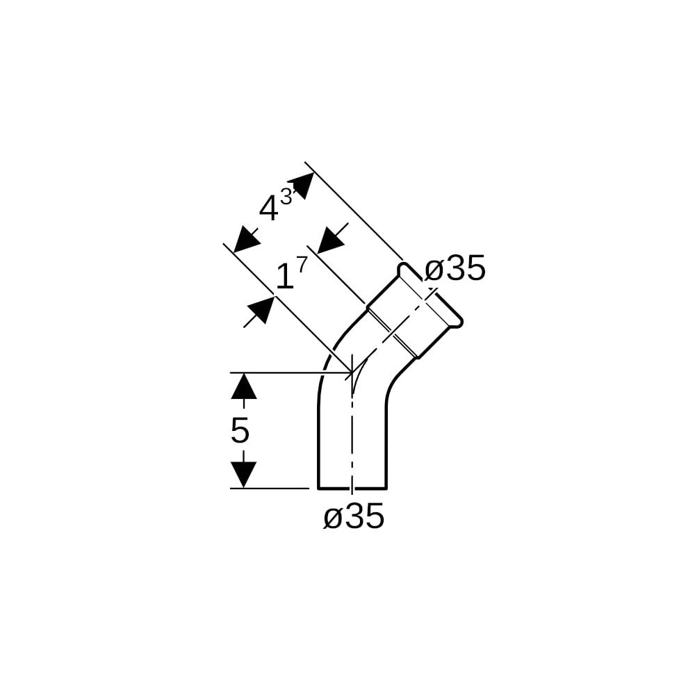Geberit Mapress Edelstahl Bogen mit Einschubende, Gas, 45 Grad, d 35mm... GEBERIT-34196 4024723341963 (Abb. 5)