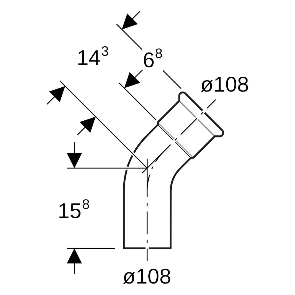 Geberit Mapress Edelstahl Bogen mit Einschubende LABS-frei, 45 Grad, D 108mm... GEBERIT-82711 4024723827115 (Abb. 8)