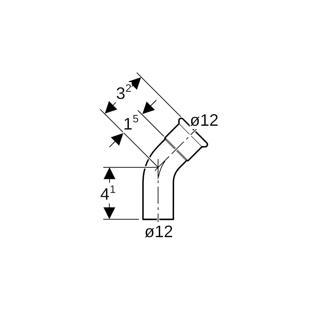 Geberit Mapress C-Stahl Bogen mit Einschubende 45 Grad, Außendurchmesser 12mm... GEBERIT-20701 4024723207016 (Abb. 5)