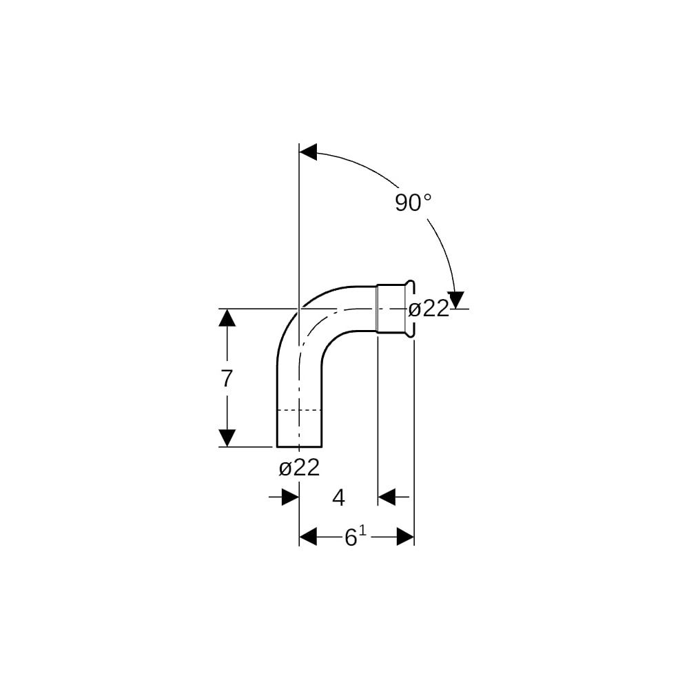 Geberit Mapress C-Stahl Bogen mit Einschubende 90 Grad, Außendurchmesser 22mm... GEBERIT-20304 4024723203049 (Abb. 5)
