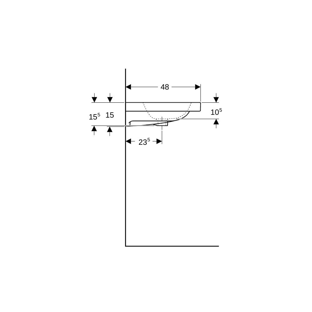 Geberit iCon Light Waschtisch, Breite 120cm, Tiefe 48cm, Hahnloch links, rechts, ohn... GEBERIT-501837006 4025410894861 (Abb. 9)