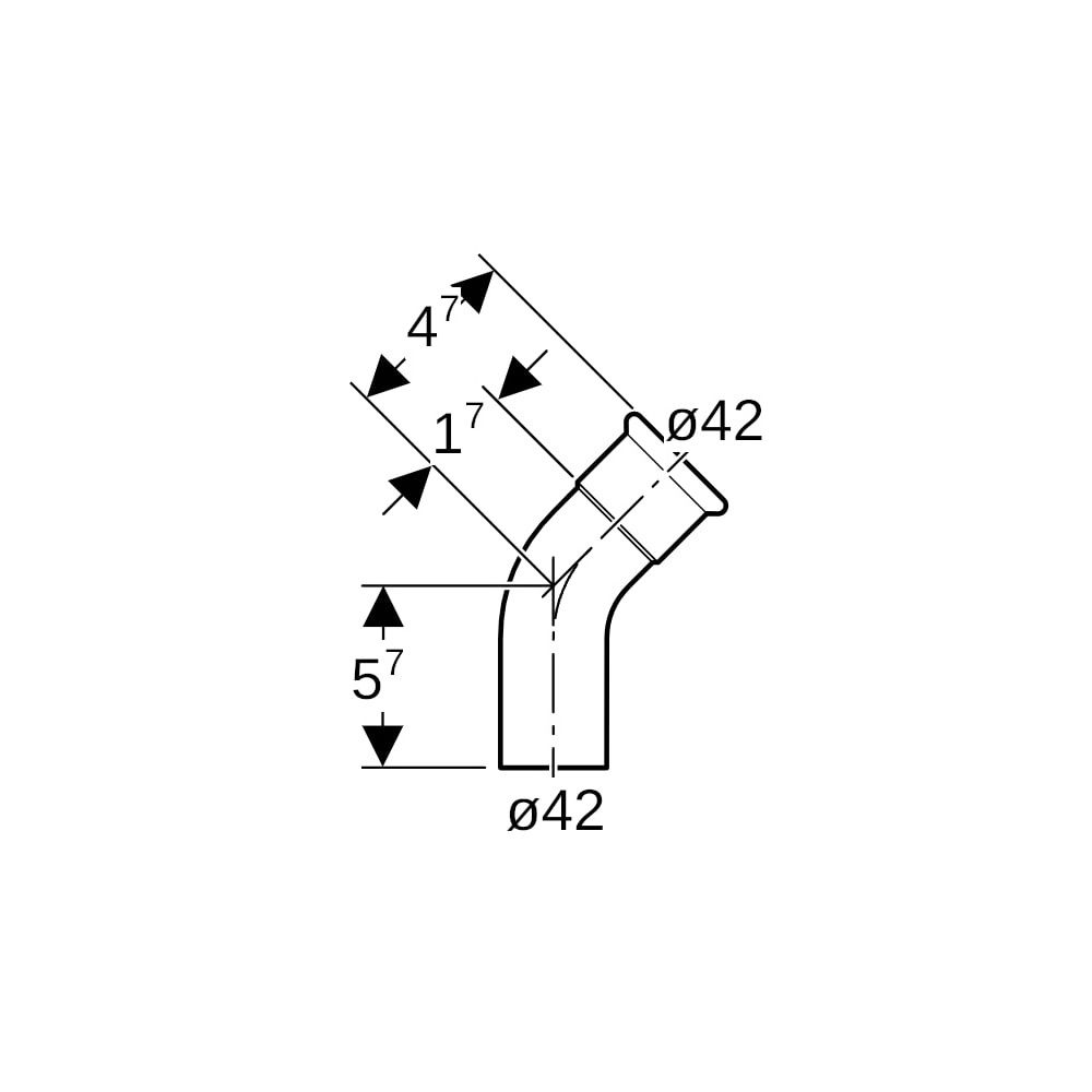 Geberit Mapress Kupfer Bogen mit Einschubende 45 Grad, Außendurchmesser 42mm... GEBERIT-60707 4024723607076 (Abb. 5)