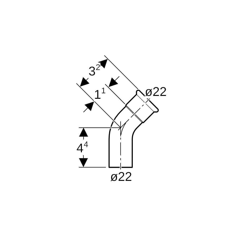 Geberit Mapress Kupfer Bogen mit Einschubende Gas 45 Grad, Außendurchmesser 22mm... GEBERIT-34523 4024723345237 (Abb. 5)