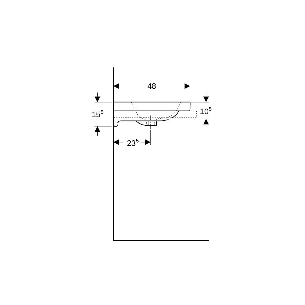 Geberit iCon Light Aufsatzwaschtisch, Breite 75cm, Tiefe 48cm, ohne Hahnloch, ohne Ü... GEBERIT-501848007 4025410895592 (Abb. 9)