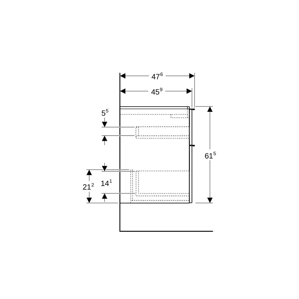 Geberit iCon Unterschrank für Waschtisch, 2 Schubladen Waschtisch 75cm, Weiß, lacki... GEBERIT-502304013 4025410941275 (Abb. 11)