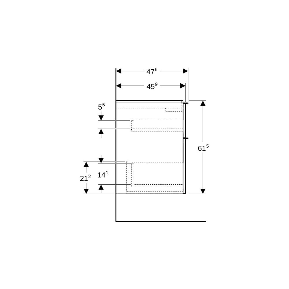 Geberit iCon Unterschrank für Waschtisch, 2 Schubladen Waschtisch 90cm, Weiß lackie... GEBERIT-502305011 4025410941282 (Abb. 11)