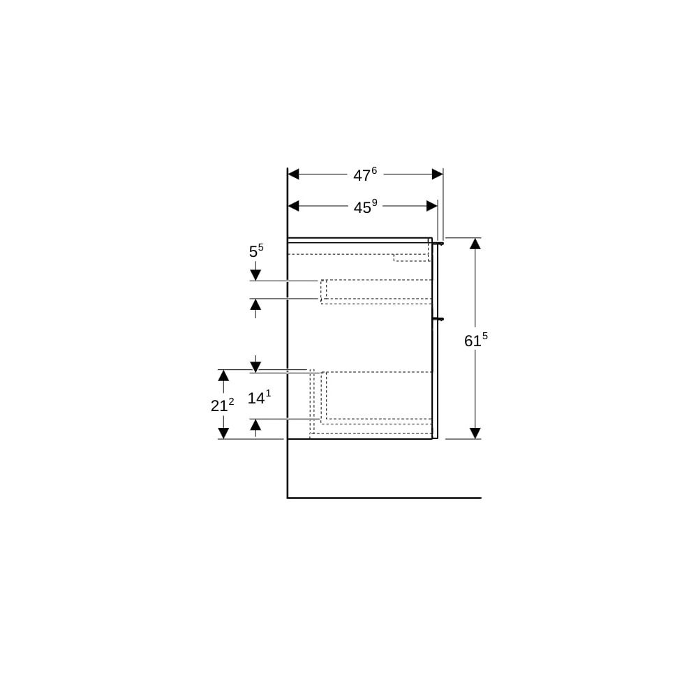 Geberit iCon Unterschrank für Waschtisch, 2 Schubladen Waschtisch 120cm, Eiche Mela... GEBERIT-502306JH1 4025410942418 (Abb. 11)